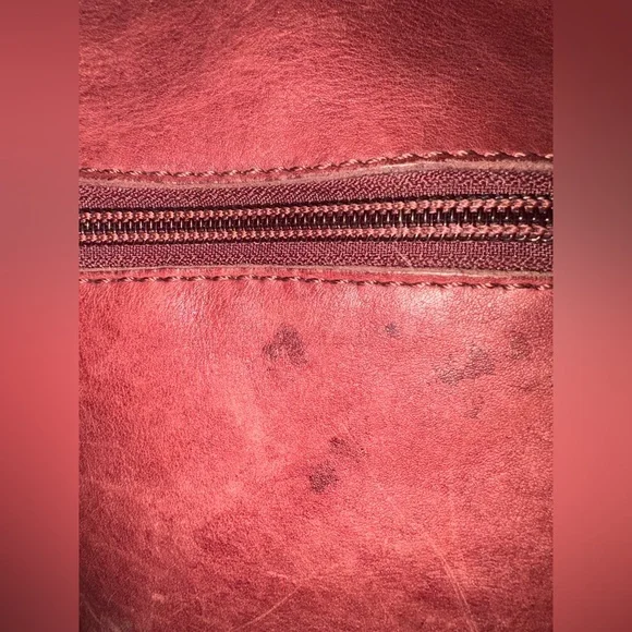 Aunts and Uncles Deep Burgundy Leather Crossbody Bag - Picture 7 of 7